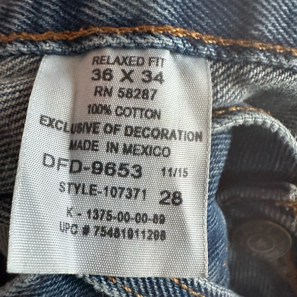 Wrangler Denim Relaxed Fit 33/34 Blue - Picture 4 of 4